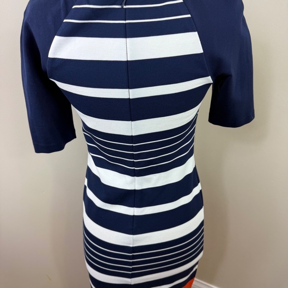 Size 2 Michael Kors Blue an White Striped Dress - Picture 3 of 6